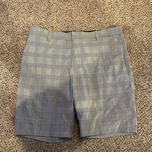 Men’s plaid dress shorts.